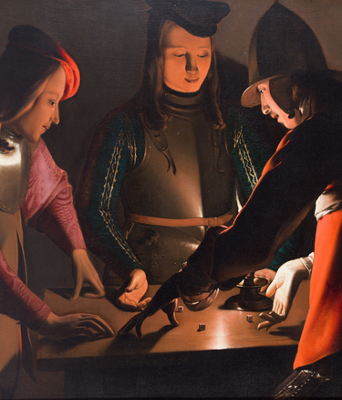 Painting of The Dice Players by Georges de La Tour