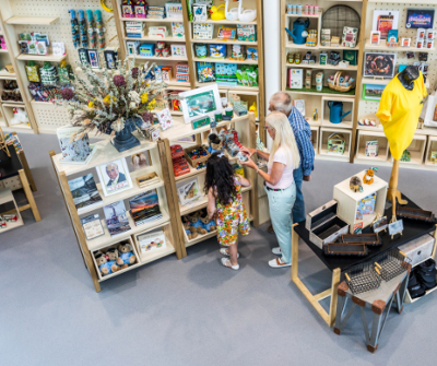 View of the gift shop in the open store.