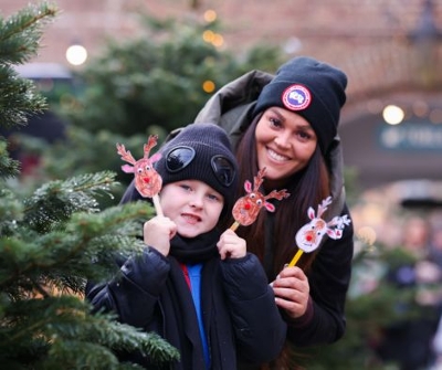 Family enjoying a festive day out at Preston Park Museum