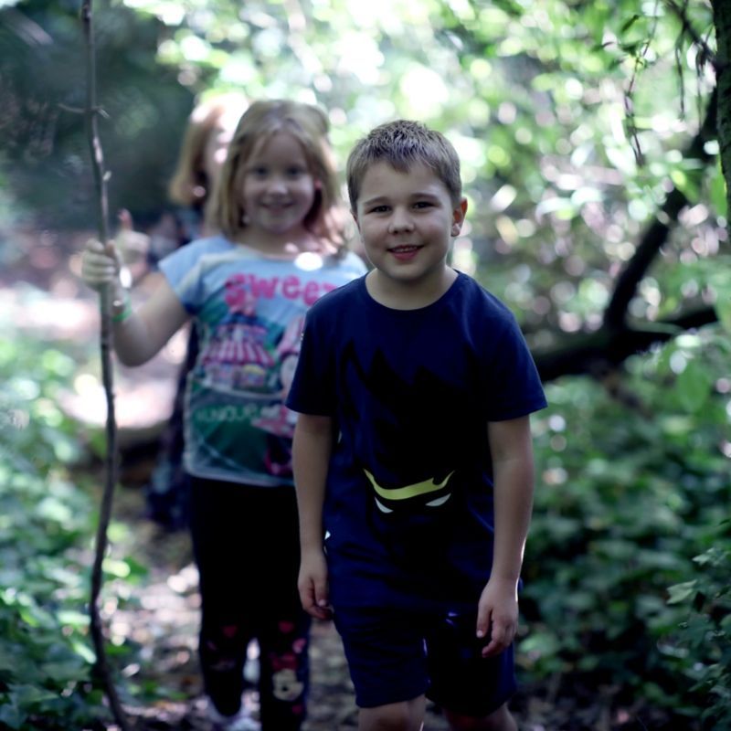 Young Children In The Woodland At Preston Park Young Children In The Woodland