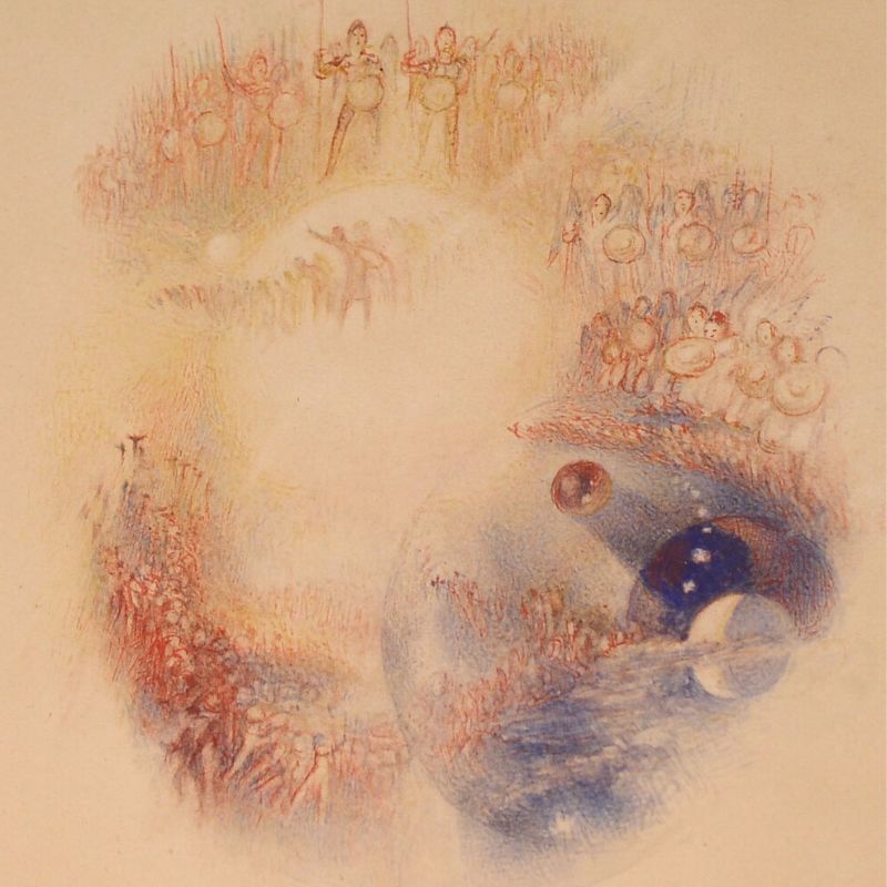 Another renowned piece from Annie’s collection is The Mustering of the Warrior Angels, by Joseph M. W. Turner.